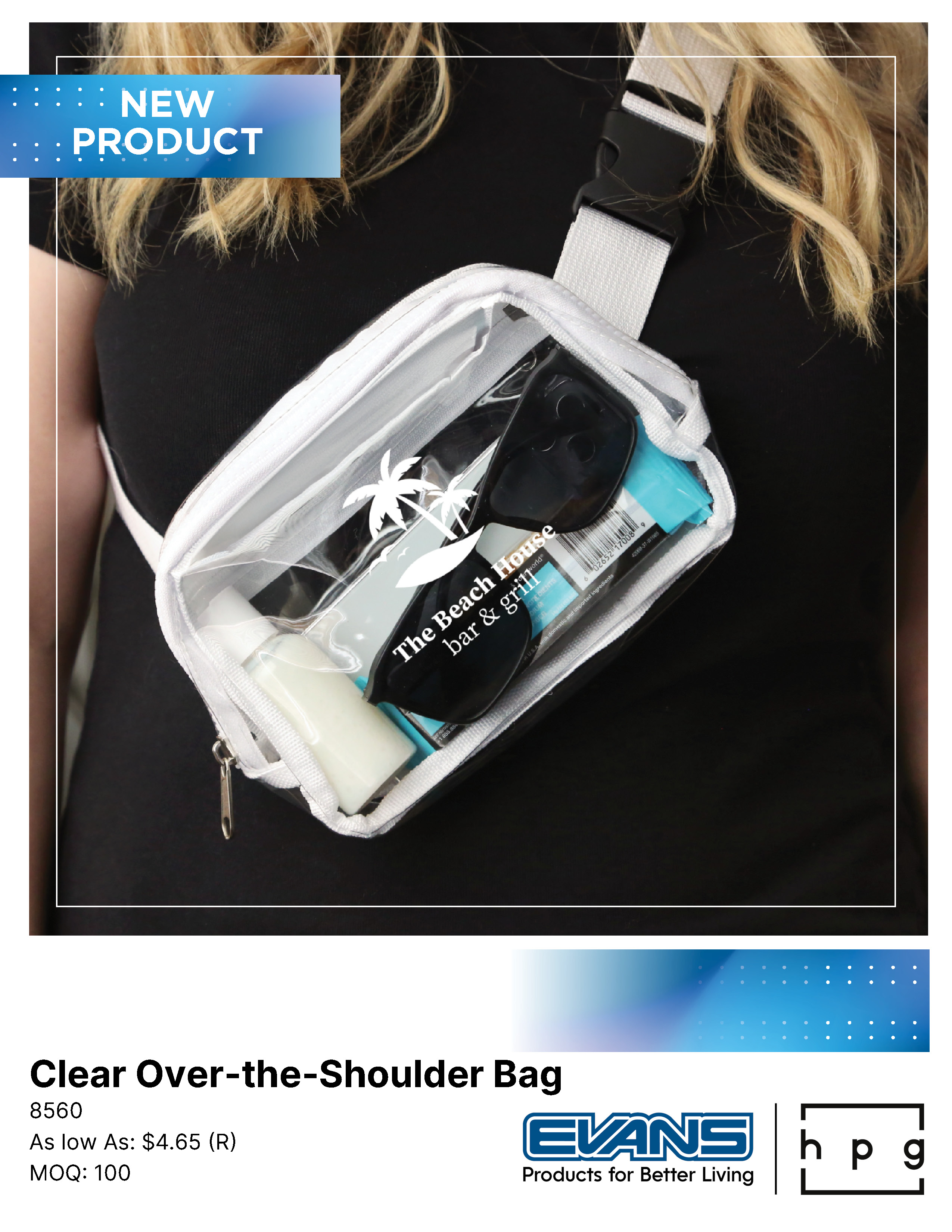 8560 - Clear Over-The-Shoulder Bag