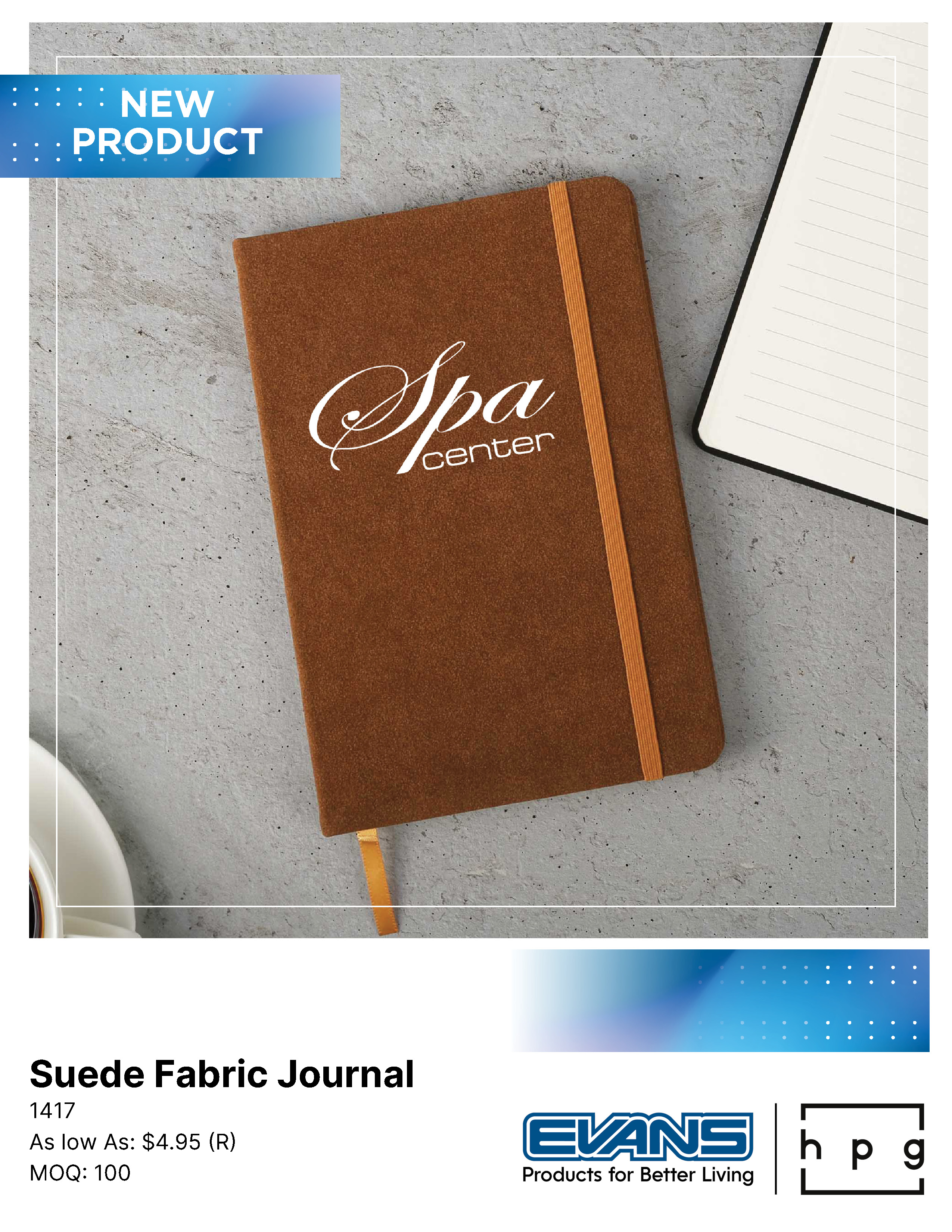 1417 Suede Fabric Journal