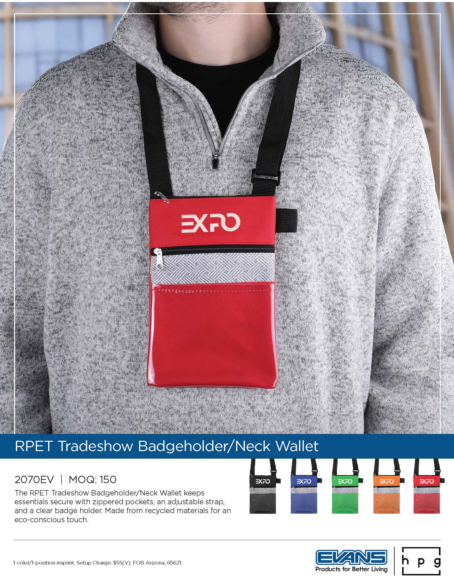 2070EV RPET Tradeshow Badgeholder/Neck Wallet