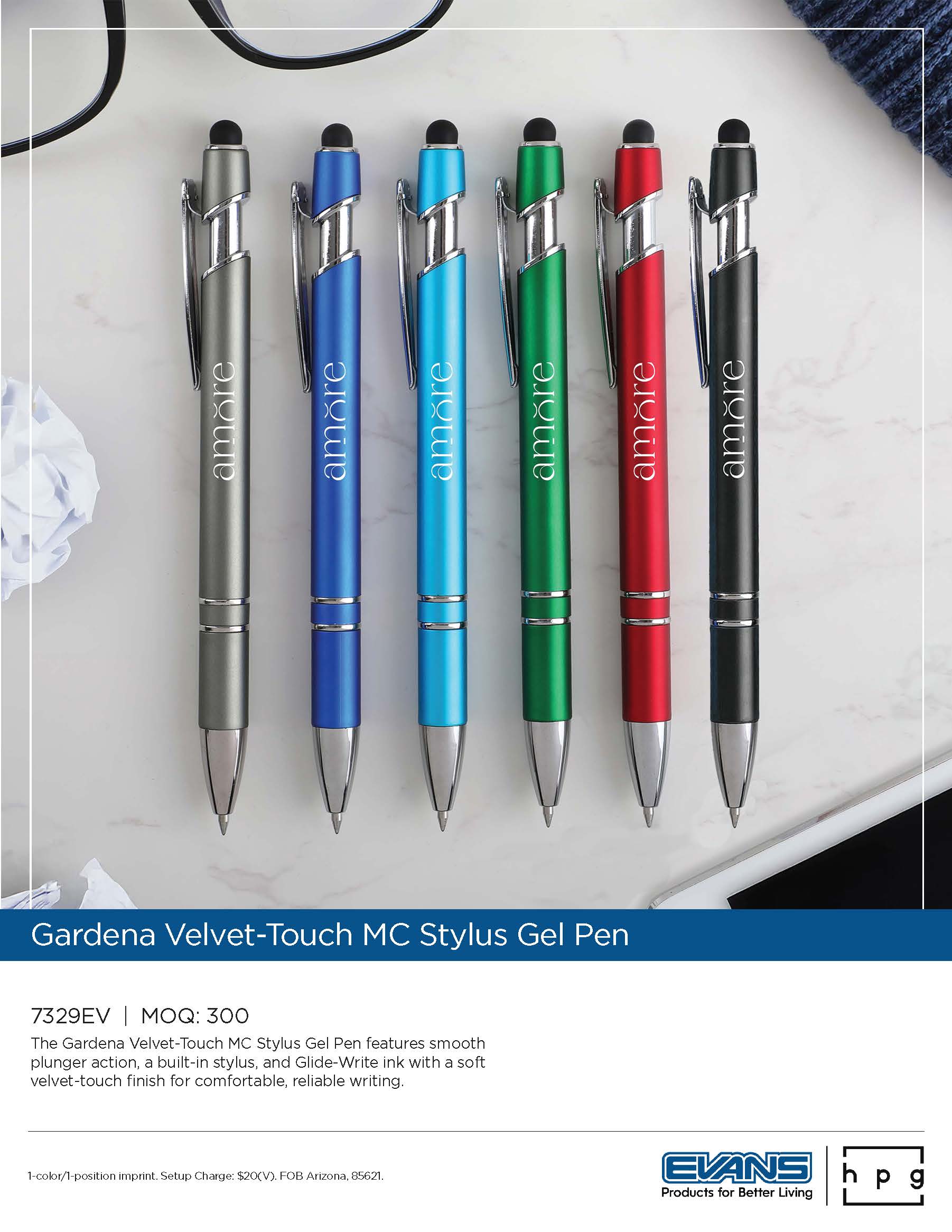 7329EV Gardena Velvet-Touch MC Stylus Gel Pen