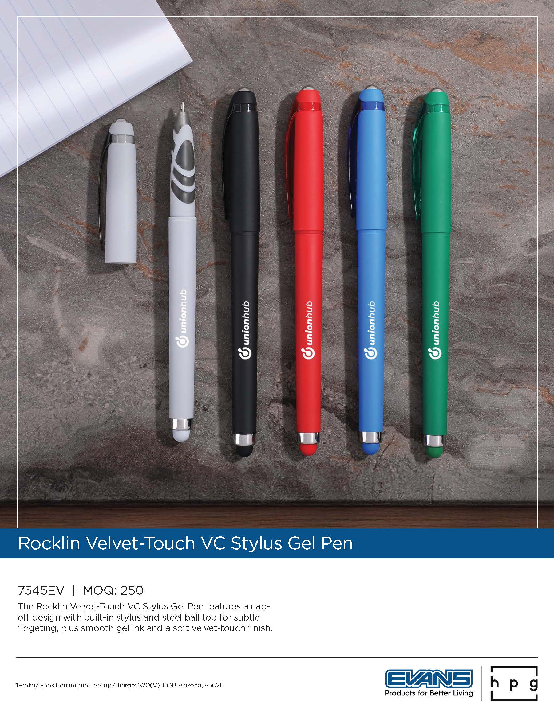 7545EV Rocklin Velvet-Touch VC Stylus Gel Pen